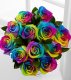 0 12 Rainbow Roses handtied