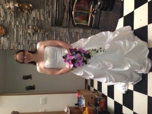 Tania's Black Calas. Purple Orchids Cascading Bride Bouquet